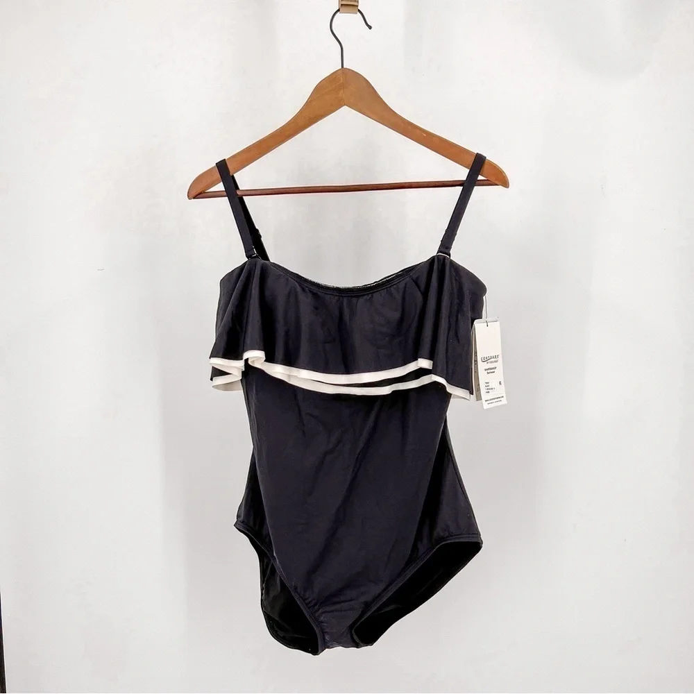 Contours Ruffled Strapless Tummy-Control One-Piece Swimsuit - Picture 3 of 16